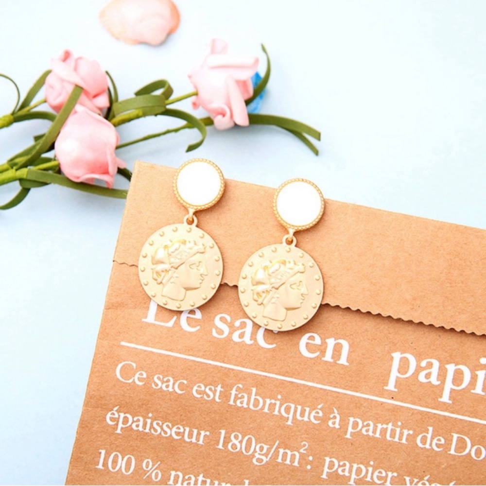 gold coin earrings